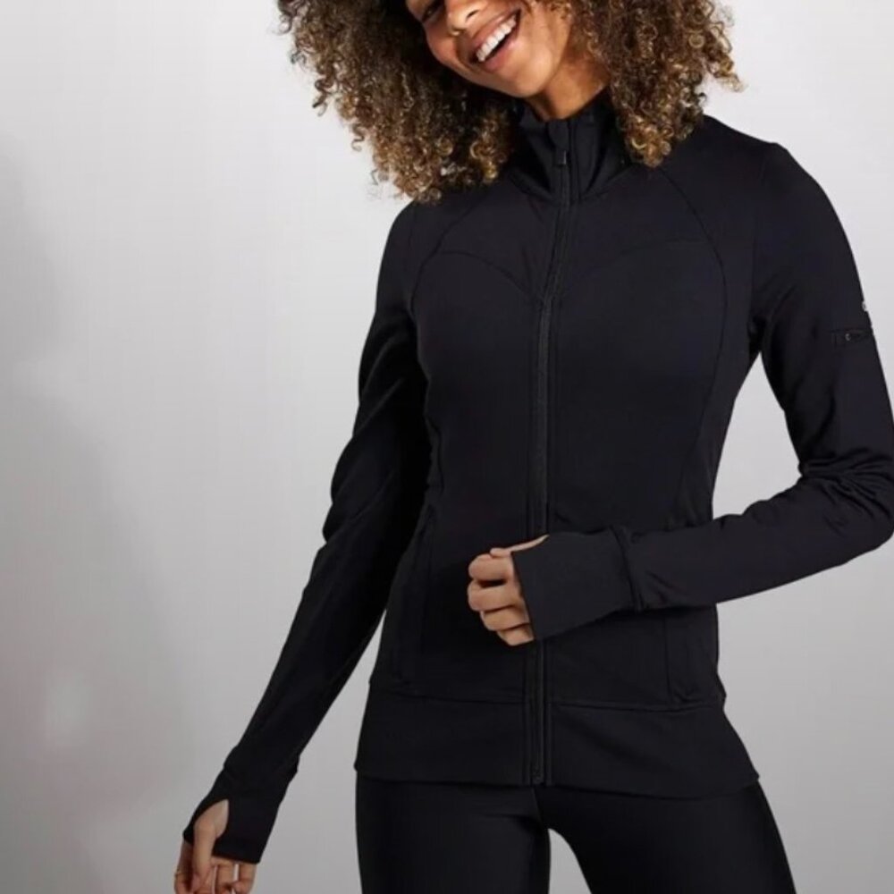 Alo Yoga Full Zip Jacket – Black – Thumb Holes – Worn Once
